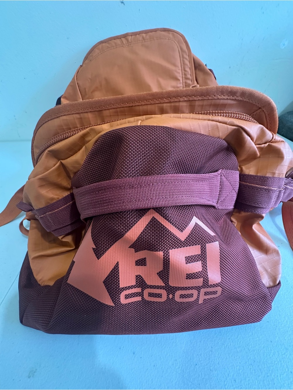 REI Two-Tone Brown and Purple Outdoor Backpack
